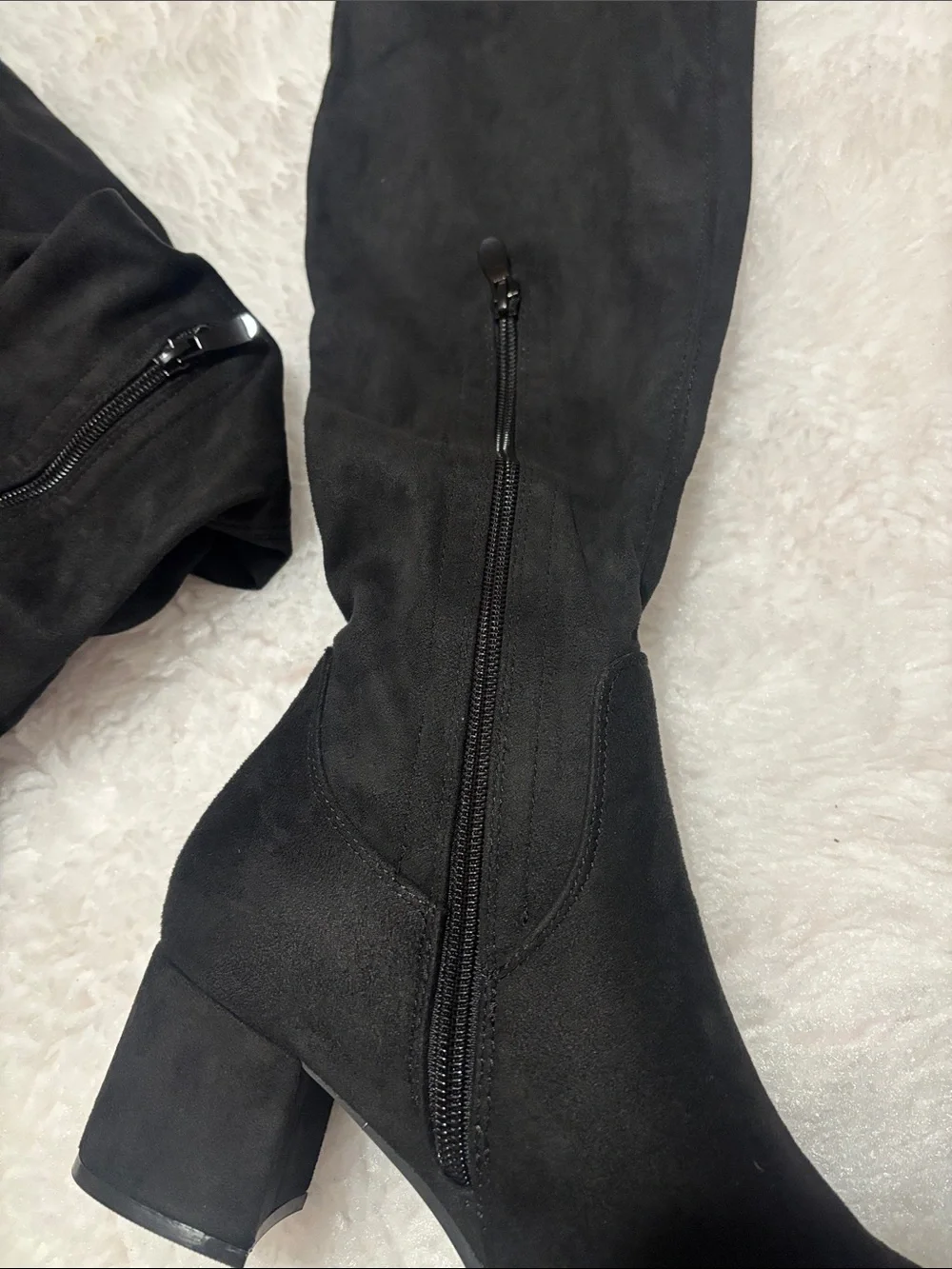 Dream Pairs Black Over-the-Knee Block Heel Boots